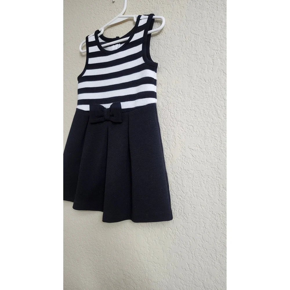 Janie and Jack Girls 2T Parisian Park Party‎ Dress Black White Striped